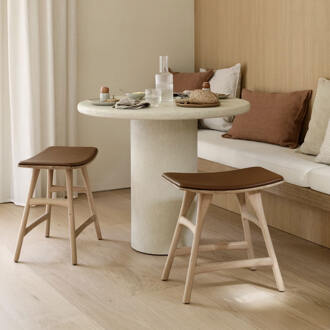 Ethnicraft Ronde Bistrotafel 'Elements' Microcement, 90cm, kleur Off White - 90 cm