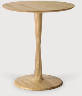 Ethnicraft Ronde Bistrotafel 'Torsion' Gevernist Eikenhout, 70cm - 70 cm