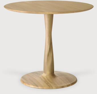 Ethnicraft Ronde Bistrotafel 'Torsion' Gevernist Eikenhout, 90cm - 90 cm
