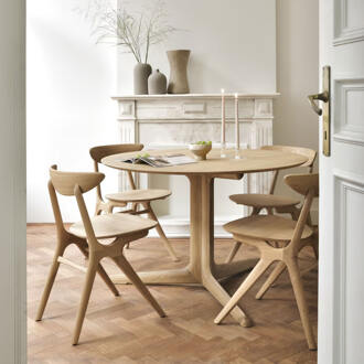 Ethnicraft Ronde Eettafel 'Corto' Geolied Eikenhout, 120cm - 120 cm
