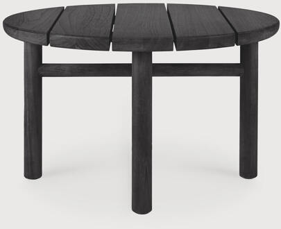 Ethnicraft Ronde Outdoor Bijzettafel 'Quatro' Teakhout, 59cm, kleur Zwart - 59 cm