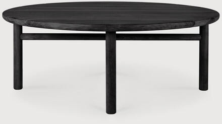 Ethnicraft Ronde Outdoor Salontafel 'Quatro' Teakhout, 95cm, kleur Zwart - 95 cm