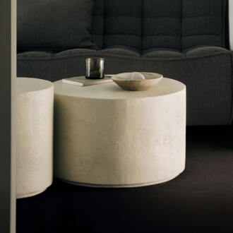 Ethnicraft Ronde Salontafel 'Elements' Microcement, 60cm, kleur Off White - 60 cm