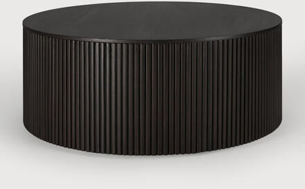 Ethnicraft Ronde Salontafel 'Roller Max' Gevernist Mahoniehout, 80cm, kleur Donkerbruin - 80 cm