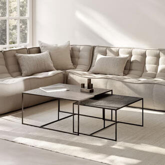 Ethnicraft Salontafel 'Pentagon' Minerals, Set van 2 stuks, kleur Whisky - 53 x 60cm