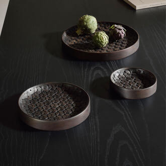 Ethnicraft Schaal 'Tampa' Mahoniehout, Set van 3 stuks Donkerbruin