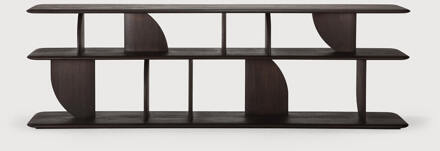 Ethnicraft Sidetable 'Geometric' Gevernist Teakhout, 210cm, kleur Donkerbruin