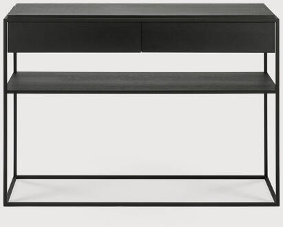 Ethnicraft Sidetable 'Monolit' Gevernist Eikenhout, 122cm, kleur Zwart