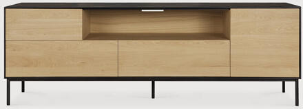 Ethnicraft TV-meubel 'Blackbird' Geolied Eikenhout, 180cm Zwart - 180 cm