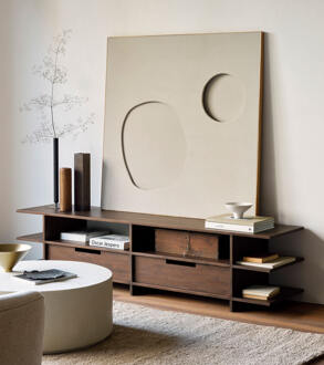 Ethnicraft TV-meubel 'Kabuki' Gevernist Teakhout, 200cm Bruin - 200 cm