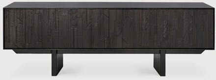 Ethnicraft TV-meubel 'Mosaic' Gevernist Teakhout, 162cm Off Black - 162 cm