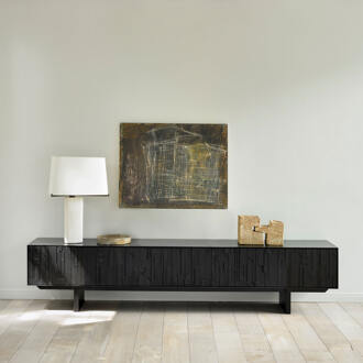 Ethnicraft TV-meubel 'Mosaic' Gevernist Teakhout, 242cm Off Black - 242 cm