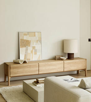 Ethnicraft TV-meubel 'PI' Geolied Eikenhout, 242cm - 242 cm