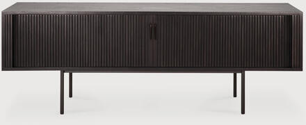 Ethnicraft TV-meubel 'Roller Max' Gevernist Teakhout, 162cm Zwart - 162 cm