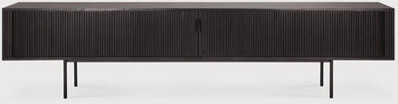Ethnicraft TV-meubel 'Roller Max' Gevernist Teakhout, 242cm Zwart - 242 cm