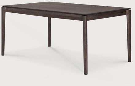 Ethnicraft Uitschuifbare Eettafel 'Bok' Gevernist Eikenhout, 160/240 x 90cm, kleur Bruin - 160/240 x 90 cm