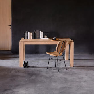 Ethnicraft Uitschuifbare Eettafel 'Slice' Geolied Eikenhout, 140/220 x 90cm - 140/220 x 90 cm