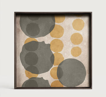 Ethnicraft Vierkant Dienblad 'Layered Dots' 51 x 51cm, kleur Cinnamon