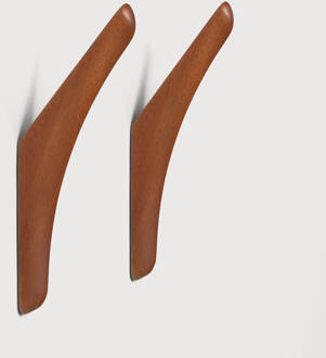 Ethnicraft Wandhaak 'PI' Mahoniehout, Set van 2 stuks, kleur Bruin