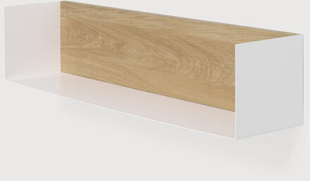 Ethnicraft Wandplank 'U' Eikenhout, 70cm, kleur Naturel/Wit - 70 cm