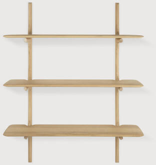 Ethnicraft Wandrek 'PI' Geolied Eikenhout, Met 3 planken, kleur Naturel