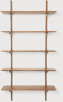 Ethnicraft Wandrek 'PI' Gevernist Mahoniehout, Met 5 planken, kleur Bruin