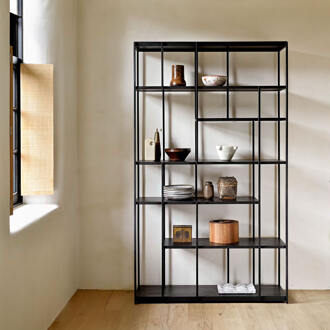 Ethnicraft Wandrek 'Studio' Gevernist Teakhout, 205 x 120cm, kleur Zwart - 205 cm