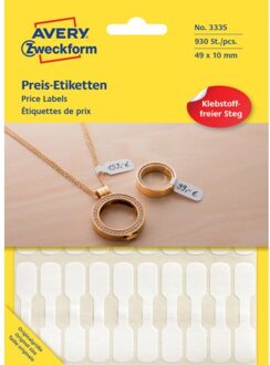 Etiket Avery Zweckform 3335 49x10mm wit 924stuks