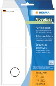 Etiket Herma 10618 52x82mm verwijderbaar 128stuks