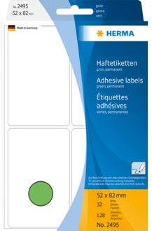 Etiket Herma 2495 52x82mm groen 128stuks