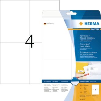 Etiket Herma 4229 105x148mm A6 correctie wit 100stuks Zwart