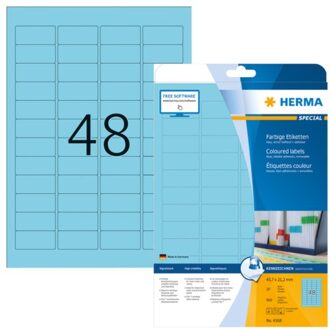 Etiket Herma 4368 45.7x21.2mm verwijderbaar blauw 960stuks