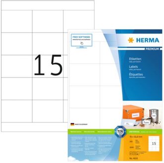 Etiket Herma 4618 70x50,8mm premium wit 3000stuks Zwart