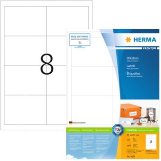 Etiket Herma 4624 97x67,7mm premium wit 1600stuks Zwart