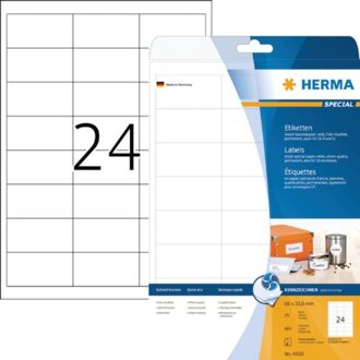 Etiket Herma 4820 66x33.8mm wit 600stuks Zwart