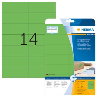 Etiket Herma 5061 105x42.3mm verwijderbaar groen 280stuks