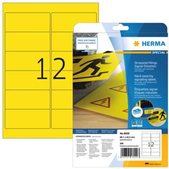Etiket Herma 8029 99.1x42.3mm folie 300stuks geel