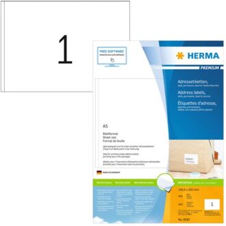 Etiket Herma 8690 148.5x205mm premium wit 400stuks Zwart