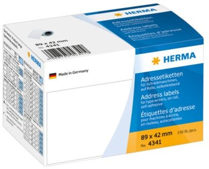 Etiket Herma adres 4341 89X42Mm 250stuks op rol Wit