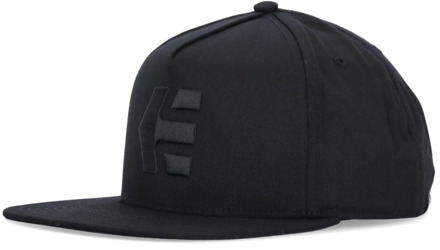 Etnies Zwarte Flat Visor Cap Snapback Streetwear Etnies , Black , Heren - ONE Size