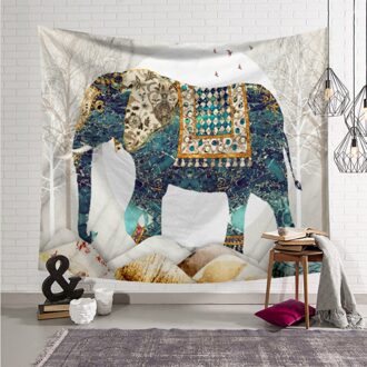 Etnische Mandala Tapijt Muur Opknoping Olifant Bohemian Macrame Muur Deken Doek Polyester Strand Mat Yoga Shawl Home Decor LS-Jyos001 / 95x73cm