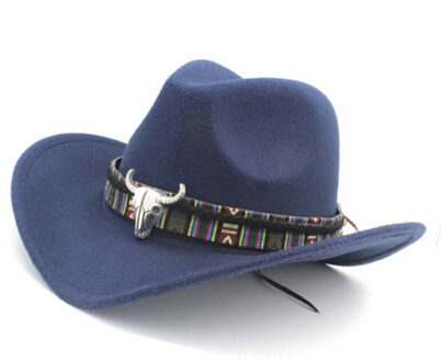 Etnische Stijl Westerse Cowboy Hoed Mannen 's Vrouwen 's Outdoor Wollen Muts Jazz Hoed Westerse Cowboy Hoed
