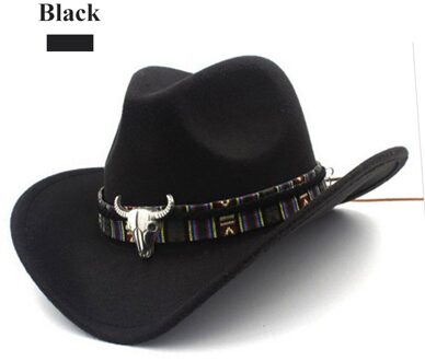 Etnische Stijl Westerse Cowboy Hoed Vrouwen Wollen Muts Jazz Hoed Westerse Cowboy Hoed