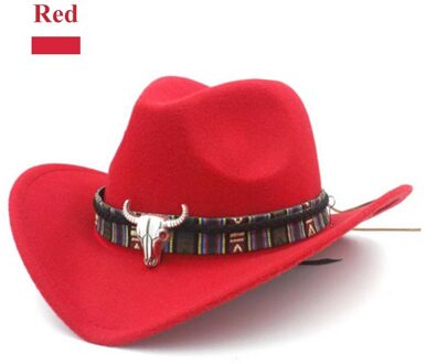 Etnische Stijl Westerse Cowboy Hoed Vrouwen Wollen Muts Jazz Hoed Westerse Cowboy Hoed