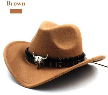 Etnische Stijl Westerse Cowboy Hoed Wollen Hoed Jazz Hoed Westerse Cowboy Hoed
