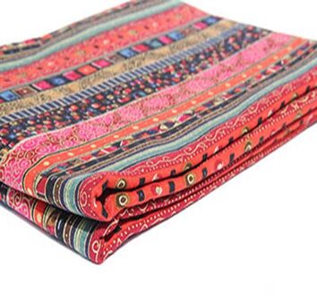 Etnische Stoffen Katoen Linnen Stof Voor Patchwork Quilts Naaien Doek Voor Sofa Gordijn Zakken Kussenhoes Meter 100x150cm