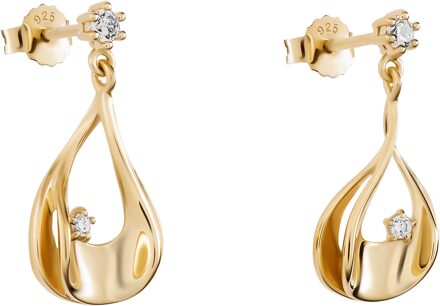 'Etoile' Dames Oorbellen van 925 Sterling Zilver - Goud ZO-7524/G - One Size