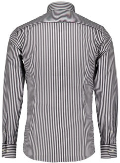 Eton Bengal striped signature twill shirt lange mouw overhemden 100013934 Houtskool - 40 (M)