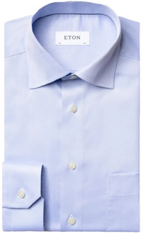 Eton Blauw Super Slim Formeel Overhemd Eton , Blue , Heren - M