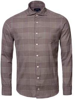 Eton Bruine Overhemden met Lange Mouwen Eton , Brown , Heren - 2Xl,L,S,3Xl